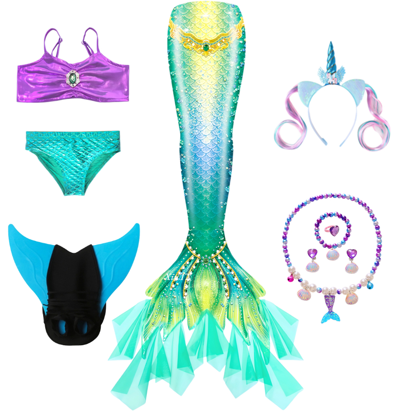 소녀용 인어공주 의상, 수영용 인어 꼬리, 모노핀 추가 - Swim Fins 리뷰 및 가격